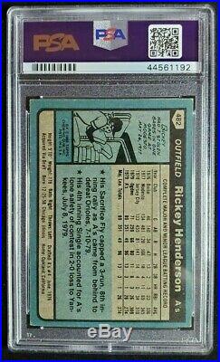 1980 Topps #482 Rickey Henderson Signed Rookie Card Autograph RC PSA/DNA 10 Auto