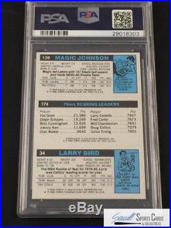 1980 Topps Larry Bird/Erving/Magic Johnson Rookie RC Autograph PSA/DNA, SEWALL