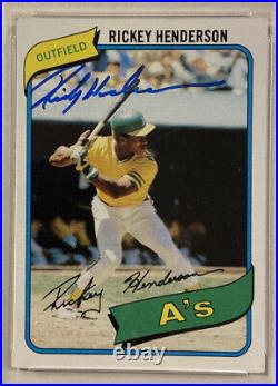 1980 Topps RICKEY HENDERSON Signed Rookie Baseball Card #482 PSA/DNA 10