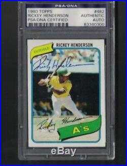 1980 Topps Rickey Henderson # 482 Auto Autographed PSA/DNA Rookie Hofer