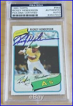 1980 Topps Rickey Henderson #482 Auto Autographed PSA/DNA Slabbed RC Signed HOF