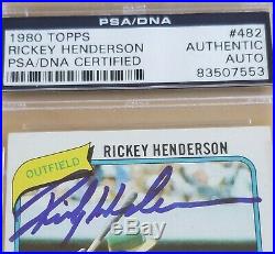 1980 Topps Rickey Henderson #482 Auto Autographed PSA/DNA Slabbed RC Signed HOF