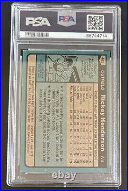 1980 Topps Rickey Henderson #482 SIGNED ROOKIE CARD PSA/DNA AUTO PSA 10 RC