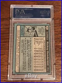 1980 Topps Rickey Henderson Rookie Card Autograph PSA/DNA RC Auto Oakland As