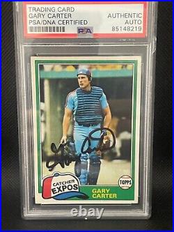1981 Topps #660 Gary Carter Montreal Expos PSA DNA Authentic Autograph Auto HOF