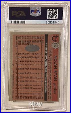 1981 Topps NOLAN RYAN Signed Baseball Card #240 PSA/DNA Houston Astros HOF'99