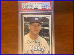 1982 ASA Mickey Mantle Story Autographed Header Card PSA/DNA Near Mint