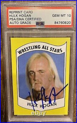 1982 Wrestling All Stars Hulk Hogan #2 Card Signed Reprint PSA/DNA Gem Mint 10