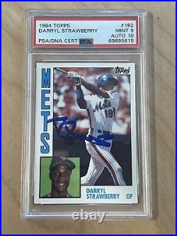 1984 Topps Darryl Strawberry Autographed PSA MINT 9 DNA AUTO 10 Rookie Card