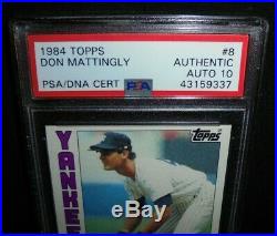 1984 Topps Don Mattingly Signed Rookie Autograph With Inscrip RC PSA/DNA 10 Auto