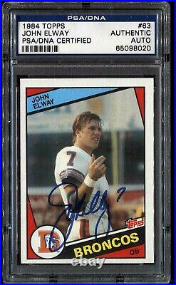 1984 Topps John Elway Signed Rookie Card RC PSA/DNA Auto Autograph Broncos SHARP