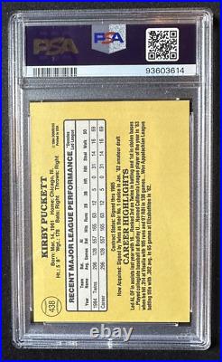 1985 Donruss Kirby Puckett Rookie Autograph Psa/dna Cert Auto 8 Hall Of Fame