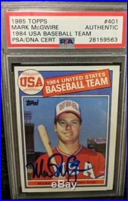 1985 Topps Traded Autograph Mark McGwire Rookie Signed PSA/DNA