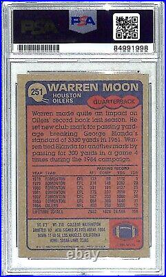 1985 Topps WARREN MOON Oilers Rookie Signed Autograph Card #251 PSA/DNA Slabbed
