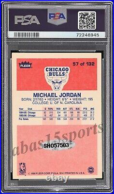 1986-87 Fleer #57 Michael Jordan True Rookie Card Psa/dna Auto Uda Signed Rc Psa
