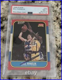 1986-87 Fleer Basketball Bill Hanzlik Autograph PSA/DNA Auth. Auto 9