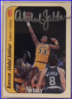 1986-87 Fleer Sticker KAREEM ABDUL-JABBAR Signed Basketball Card #1 PSA/DNA
