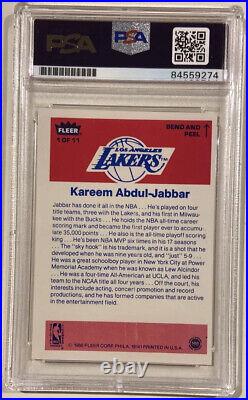1986-87 Fleer Sticker KAREEM ABDUL-JABBAR Signed Basketball Card #1 PSA/DNA