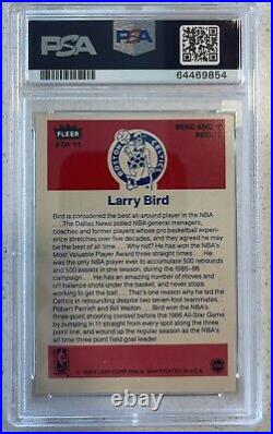 1986 Fleer Basketball Larry Bird signed sticker signed PSA 9