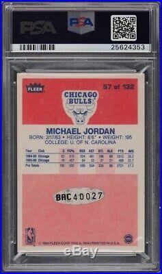 1986 Fleer Basketball Michael Jordan ROOKIE RC PSA/DNA 9 AUTO #57 PSA Auth
