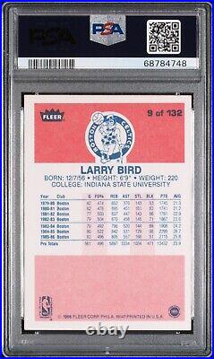 1986 Fleer Larry Bird Auto Signed Basketball #9 PSA/DNA Auth HOF Very Nice Card