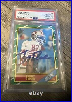 1986 Topps #161 Jerry Rice HOF RC Rookie PSA/DNA Auto 10 NEW Slab! 49ers GOAT