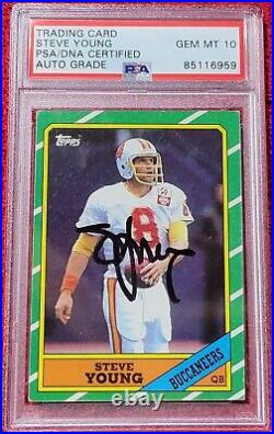 1986 Topps Steve Young Autographed RC PSA Authentic DNA AUTO 10 #85116959