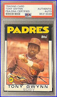 1986 Topps Tony Gwynn Psa/dna Authentic Autograph Padres