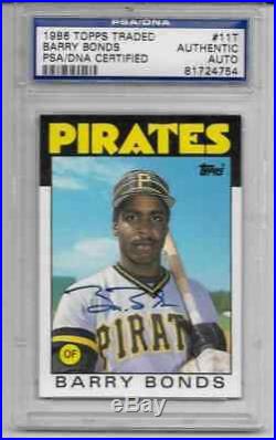 1986 Topps Traded Barry Bonds RC Auto PSA/DNA /500 Signed Autograph