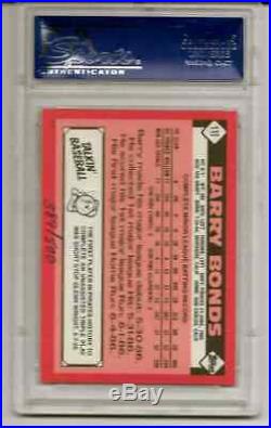 1986 Topps Traded Barry Bonds RC Auto PSA/DNA /500 Signed Autograph
