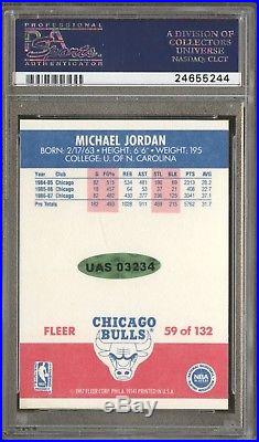 1987 Fleer #59 Michael Jordan HOF Signed AUTO PSA/DNA 10 PSA 8 POP 2 NONE HIGHER