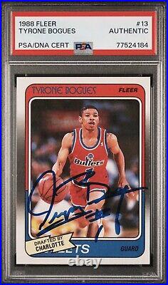 1988 Fleer #13 MUGGSY BOGUES Rookie RC Auto Autographed Signed PSA/DNA