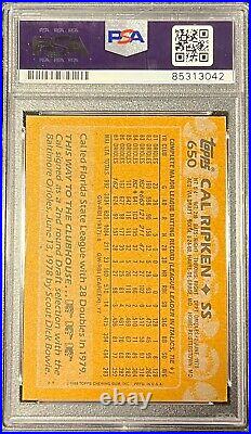 1988 Topps Cal Ripken Jr. Psa/dna Authentic Autograph Orioles