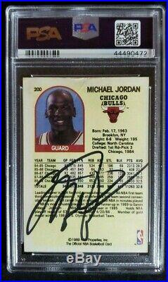 1989 NBA Hoops Michael Jordan Signed Card Autograph PSA/DNA 9 Mint Auto Bulls