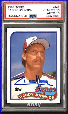 1989 Topps #647 Randy Johnson Autograph PSA DNA 10 GEM MINT POP 30