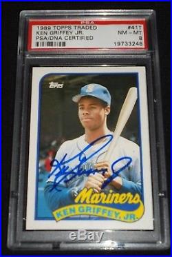 1989 Topps Traded Ken Griffey Jr Signed Rookie Autograph RC Auto PSA/DNA 8 NM-MT
