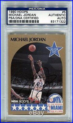 1990-91 NBA Hoops Miami All-Star Game MICHAEL JORDAN Auto Autograph Card PSA/DNA