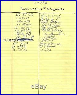1990 Chicago Bulls PSA/DNA Team Signed Autographed Parking Sheet Michael Jordan