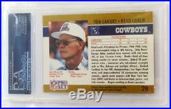 1990 Pro Set Tom Landry Dallas Cowboys #28 HOF Autograph Signed Auto PSA/DNA