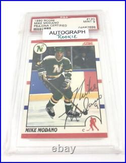 1990 Score Mike Modano Graded Autograph Rookie Card PSA/DNA Certified 198-L