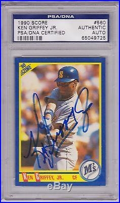 1990 Score Signed Autographed KEN GRIFFEY, JR. Baseball Card PSA/DNA