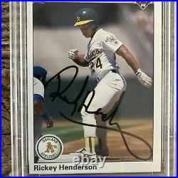 1990 Upper Deck Rickey Henderson #334 Baseball Card HOF Autograph PSA / DNA