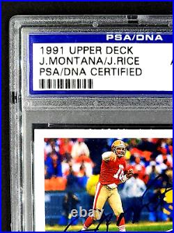 1991 UD Upper Deck #35 Joe Montana & Jerry Rice Autograph Auto HOF PSA / DNA
