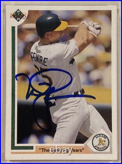 1991 Upper Deck MARK MCGWIRE Signed Autographed Baseball Card #656 PSA/DNA A's