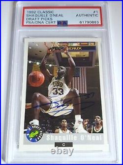 1992 Classic Shaquille O'Neal Rookie AUTO Draft Picks PSA/DNA Autograph