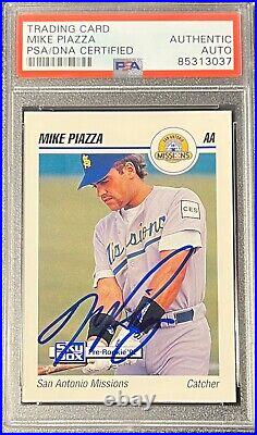 1992 Skybox Mike Piazza Psa/dna Authentic Autograph Missions