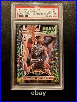 1992 Stadium Club Beam Team Shaquille O'neal MEMBERS ONLY Rookie RC PSA 10