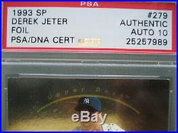 1993 SP Derek Jeter Foil Rc Rookie Signed Auto Autograph PSA/DNA 10