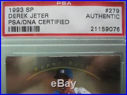 1993 SP Foil # 279 Derek Jeter Rookie Card Signed Autograph PSA DNA Certified