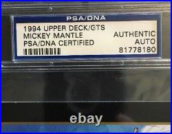 1994 Upper Deck Salutes Mickey Mantle SIGNED Card Mint Auto PSA COA LE Hof